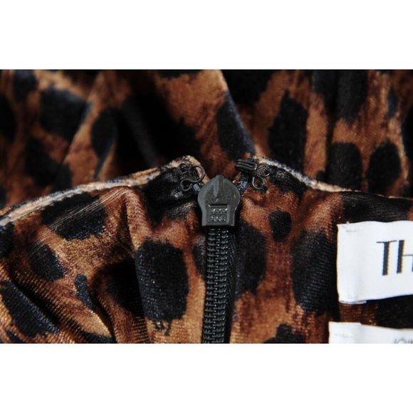 The Attico Womens Leopard Print Top Size 40 Brown Tan Bow Balloon Ruffle Sleeve - Picture 16 of 16